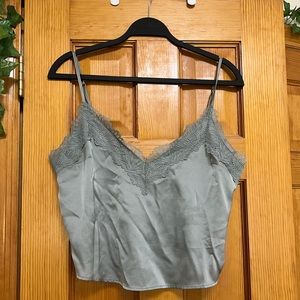 Sage green Abercrombie & Fitch lace trim cami